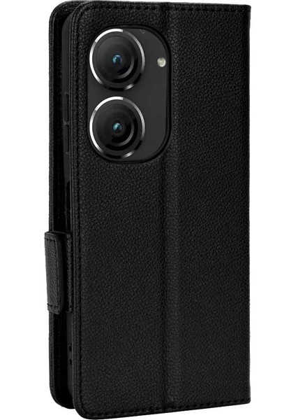 Asus Zenfone 9 Için Kılıf Pu Deri Kart Yuvaları Tutucu Manyetik Cüzdan Yan (Yurt Dışından) modelleri