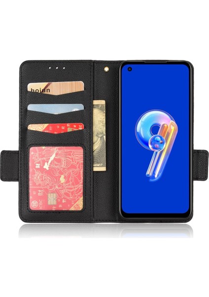 Asus Zenfone 9 Için Kılıf Pu Deri Kart Yuvaları Tutucu Manyetik Cüzdan Yan (Yurt Dışından) fırsatları