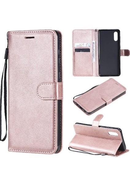 Kart Yuvası Klasik Düz Renk ile Samsung Galaxy A02/M02 Için Flip Case (Yurt Dışından)