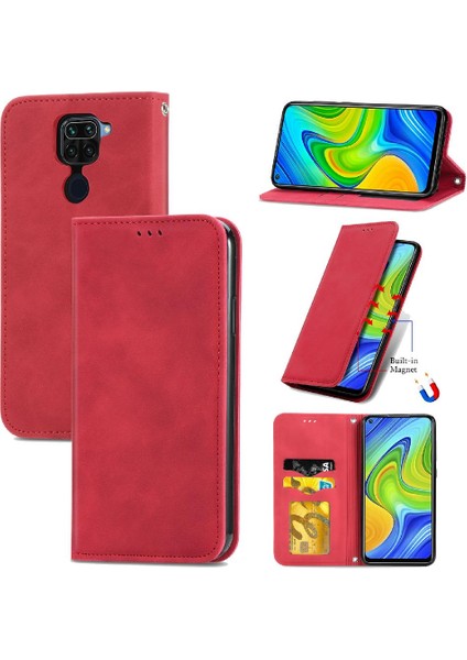 Redmi Not 9 Için Kılıf Kapak Kapak Basit Iş Darbeye Deri Kılıf (Yurt Dışından)