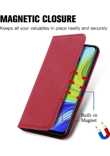 Redmi Not 9 Için Kılıf Kapak Kapak Basit Iş Darbeye Deri Kılıf (Yurt Dışından)