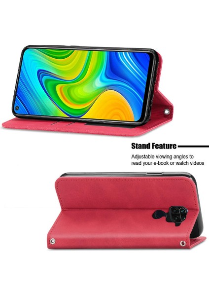 Redmi Not 9 Için Kılıf Kapak Kapak Basit Iş Darbeye Deri Kılıf (Yurt Dışından)