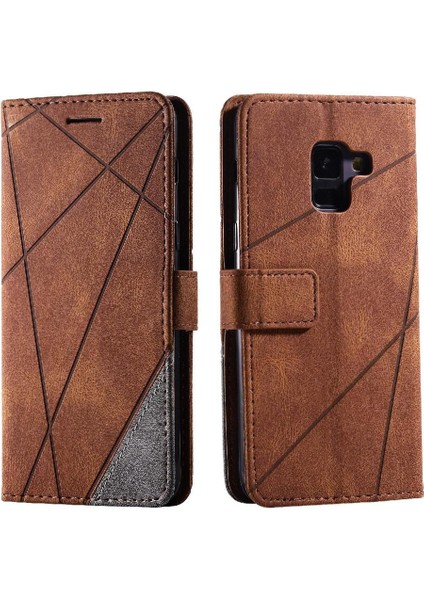 Samsung Galaxy A8 2018 Için Kılıf Manyetik Cüzdan Çevir Folio Kart Tutucu Pu (Yurt Dışından)