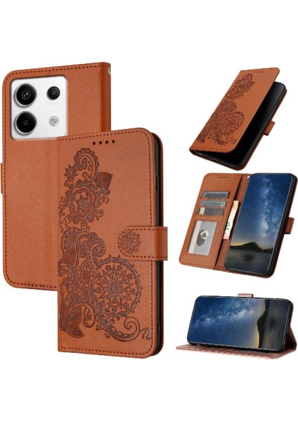 Xiaomi Redmi Için Not 13 Pro 4g Kickstand Koruyucu Pu Deri Flip Case (Yurt Dışından)