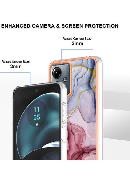 Motorola Moto G14 Tampon Tpu Darbeye Silikon Mermer ile Uyumlu (Yurt Dışından)