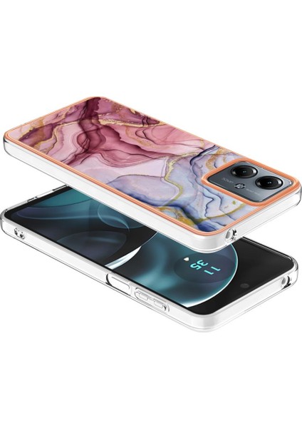 Motorola Moto G14 Tampon Tpu Darbeye Silikon Mermer ile Uyumlu (Yurt Dışından) modelleri