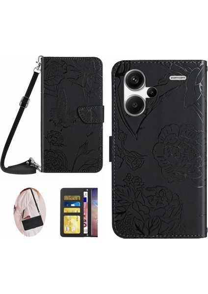 Xiaomi Redmi Not 13 Pro Artı Kelebekler ve Çiçekler Yumuşak Pu &amp; (Yurt Dışından)