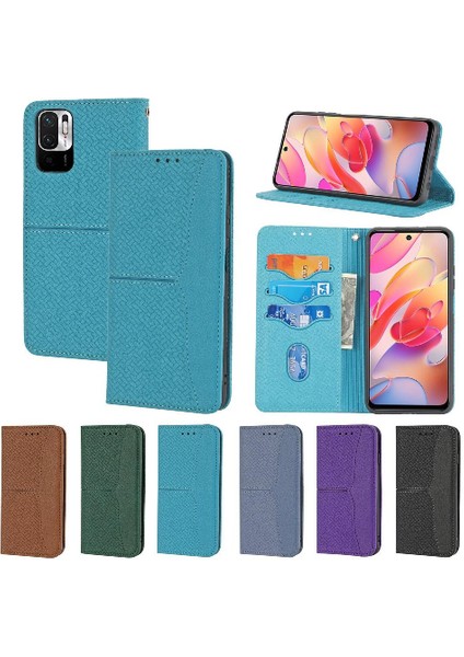 Xiaomi Redmi Için Not 10 4g El Cüzdan Pu Deri Kapak Kredi Kartı (Yurt Dışından)