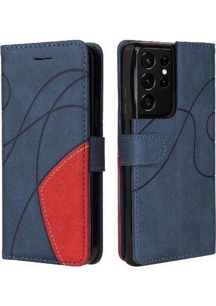 Samsung Galaxy S21 Ultra Pu Deri Flip Folio Kılıf Kickstand (Yurt Dışından)