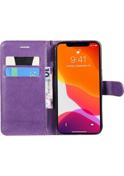 Iphone 13 Için Flip Case Klasik Katı Renk Kart Yuvası ile Yüksek Kalite (Yurt Dışından)