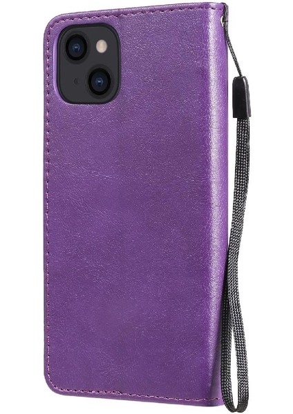 Iphone 13 Için Flip Case Klasik Katı Renk Kart Yuvası ile Yüksek Kalite (Yurt Dışından)