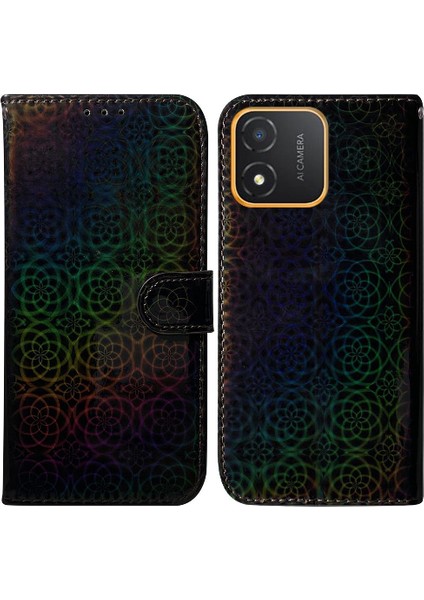 Onur X5 Standı Tutucu Için Telefon Kılıfı Glitter Renkli Cüzdan Kılıf Kart Pu (Yurt Dışından)