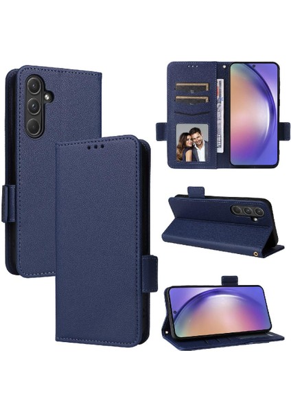 Samsung Galaxy Case 5g Yan Toka Pu Deri Manyetik Cüzdan Kart (Yurt Dışından)