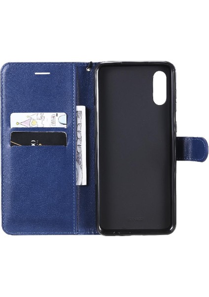 Kart Yuvası Klasik Düz Renk ile Samsung Galaxy A02/M02 Için Flip Case (Yurt Dışından)