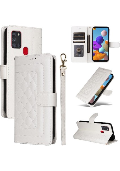 Samsung Galaxy A21S Darbeye Dayanıklı Basit Iş Cüzdan Flip Case (Yurt Dışından) modelleri