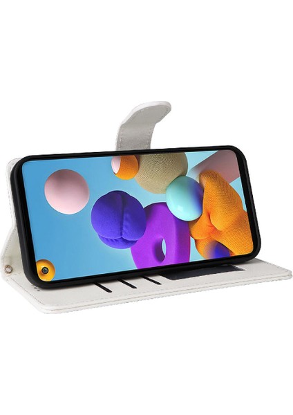 Samsung Galaxy A21S Darbeye Dayanıklı Basit Iş Cüzdan Flip Case (Yurt Dışından) fırsatları