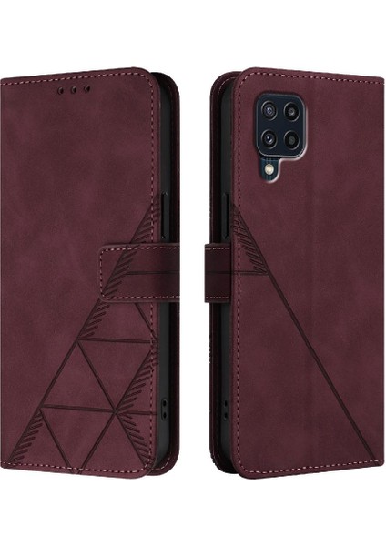 Samsung Galaxy M22 Flip Folio Kitap Koruyucu Pu Deri Cüzdan (Yurt Dışından)