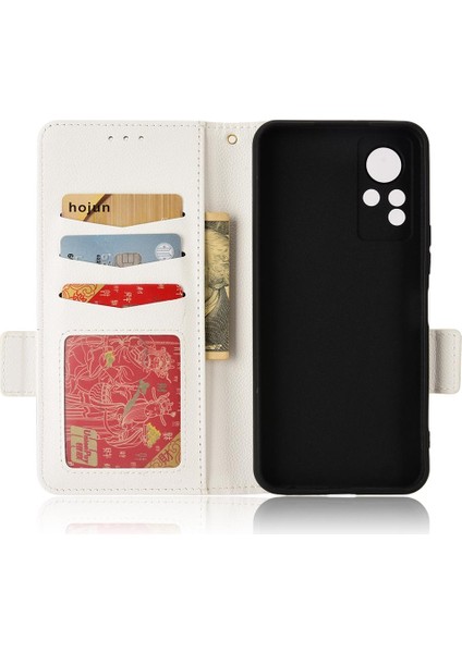 Infinix Not 12 Için Kılıf Cüzdan Pu Deri Manyetik Kart Yuvaları Tutucu Yan (Yurt Dışından)