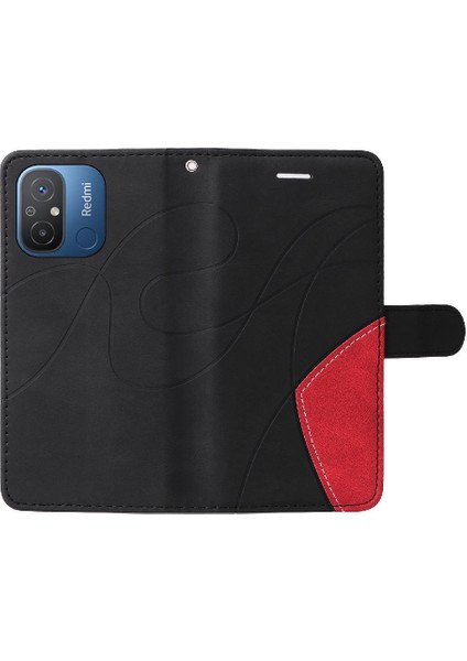 Xiaomi Redmi 12C Iki Renkli Dikiş Için Kılıf Kickstand Koruyucu Pu Flip (Yurt Dışından) fiyatları