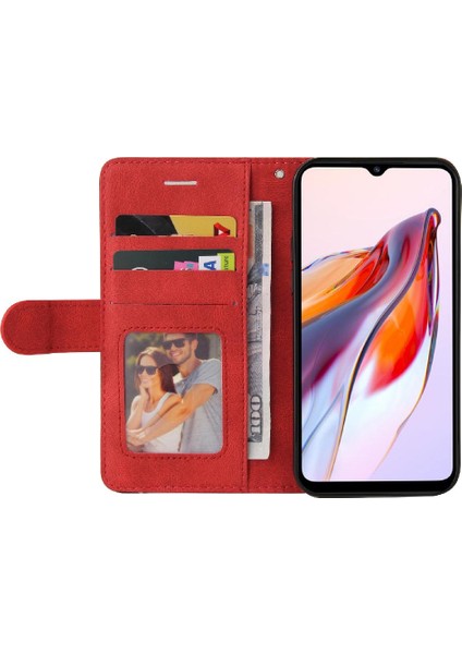 Xiaomi Redmi 12C Iki Renkli Dikiş Için Kılıf Kickstand Koruyucu Pu Flip (Yurt Dışından) modelleri