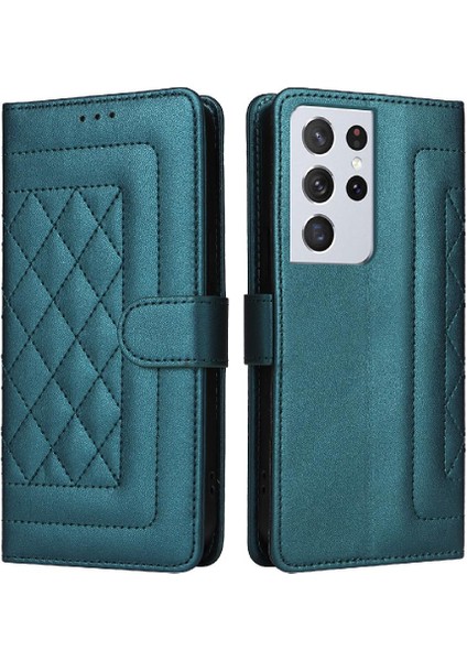 Samsung Galaxy S21 Ultra Darbeye Deri Kılıf Için Flip Case Basit (Yurt Dışından)
