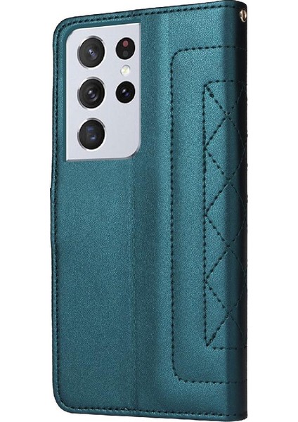 Samsung Galaxy S21 Ultra Darbeye Deri Kılıf Için Flip Case Basit (Yurt Dışından) modelleri