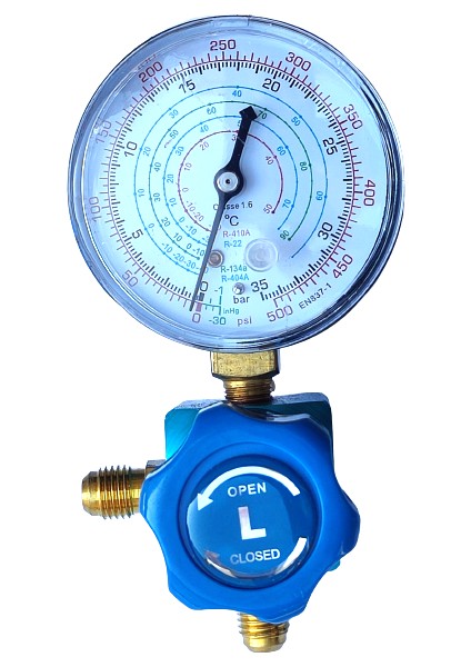 E0000977 KLİMA Gaz Saati Tekli Manifold A.b (R410/R22/R134A/R404A)