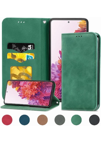 Samsung Shockproof Fe Darbeye Dayanıklı Basit Iş Cüzdan Deri Kılıf (Yurt Dışından)