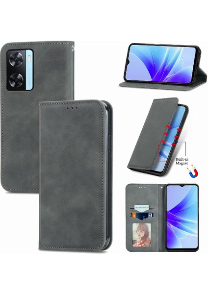 Oppo A57S Kordon Basit Iş Fermuar Cüzdan Deri Kılıf (Yurt Dışından)