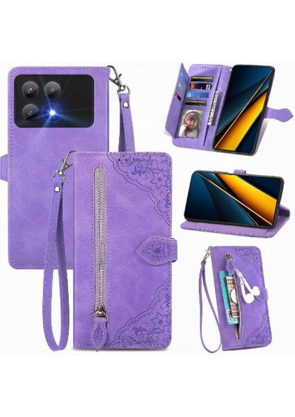 Xiaomi Poco X6 Pro Çoklu Kart Yuvası Flip Fermuar Tarzı Çok Renkli (Yurt Dışından)