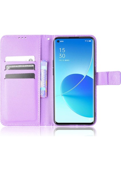 BDT Market Oppo Oppo 6 5g Için Kickstand Kart Tutucu Manyetik Cüzdan Kapak (Yurt Dışından)