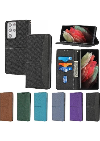 Samsung Galaxy S21 Ultra Pu Deri Kapak Çevirin Folio Kitap El (Yurt Dışından)