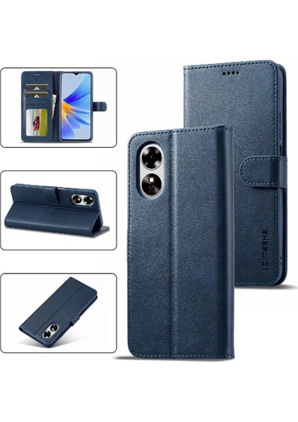 Oppo A17/A17K Kart Yuvaları Cüzdan Için Kılıf Tutucu ile Buzağı Doku Flip (Yurt Dışından)