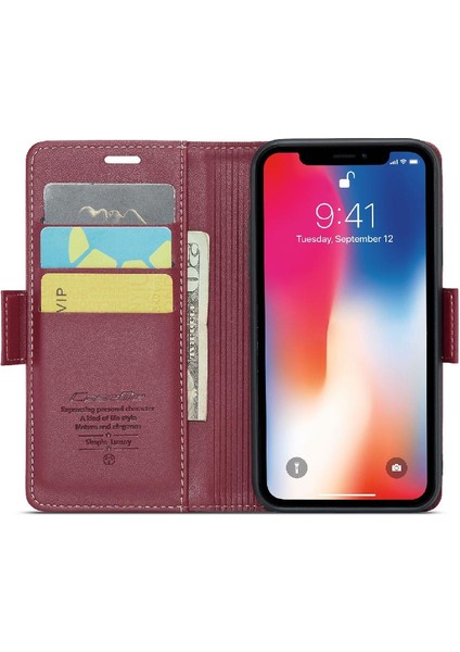 IPhone Xs Max Cüzdan Durumda Anti Dolandırıcılık Kart Yuvası Kickstand (Yurt Dışından)