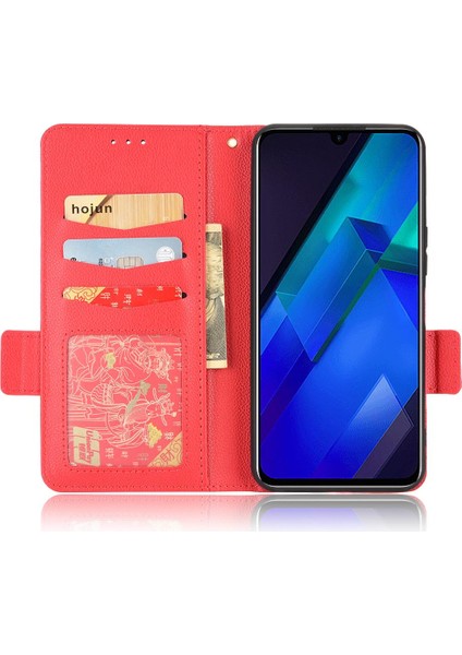 Infinix Not 12 Için Kılıf Cüzdan Pu Deri Manyetik Kart Yuvaları Tutucu Yan (Yurt Dışından)