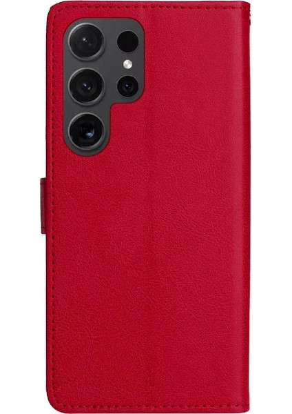 Kart Yuvası Klasik Düz Renk ile Samsung Galaxy S24 Ultra Için Flip Case (Yurt Dışından) indirimleri