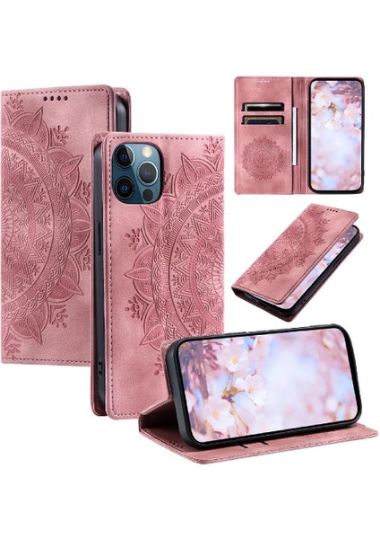 IPhone 12 Için Kılıf Pro Max Kart Ekleme Pu Deri Yan Toka Tam (Yurt Dışından)