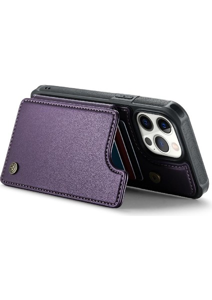 IPhone 12 Pro Max Rfıd Engelleme Kart Tutucu Pu Için Caseme Cüzdan Kılıf (Yurt Dışından)