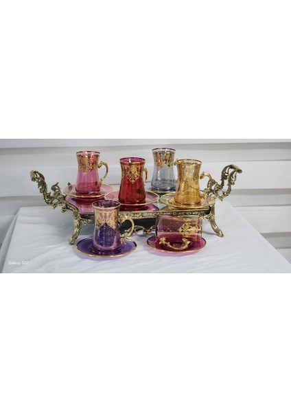 Monalisa Kulplu Çay Bardağı 6 Renk fırsatları