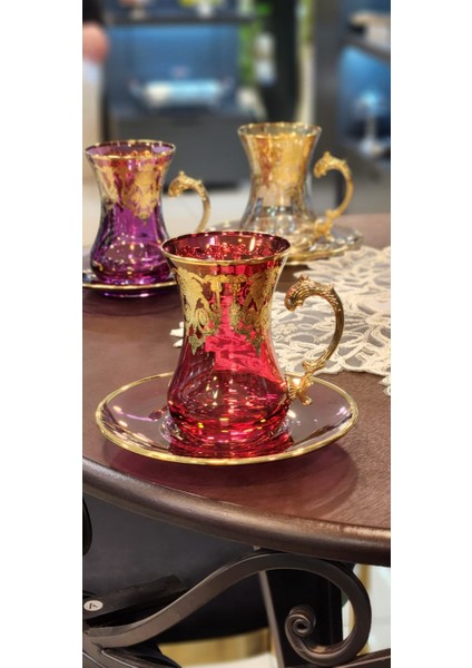 Monalisa Kulplu Çay Bardağı 6 Renk indirimleri