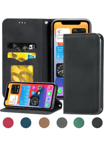 Iphone 11 Için Kılıf Pro Deri Kılıf Darbeye Basit Iş Cüzdan (Yurt Dışından)