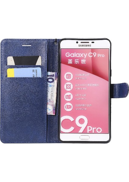 Kart Yuvası ile Samsung Galaxy C9 Pro Klasik Düz Renk Için Flip Case (Yurt Dışından)