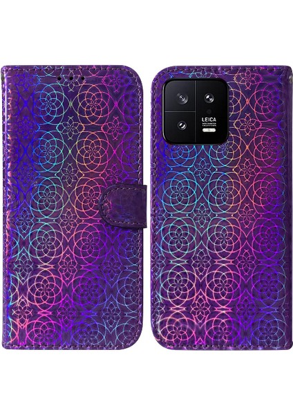 Xiaomi 13 5g Cüzdan Durumda Glitter Renkli Standı Tutucu Kart Yuvası (Yurt Dışından)