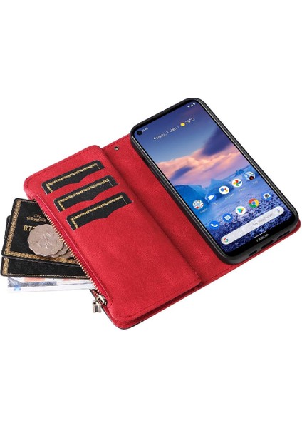 Kart Yuvası ile Nokia 5.4 Kickstand Koruyucu Dokuz Kart Yuvaları Için Kılıf (Yurt Dışından)