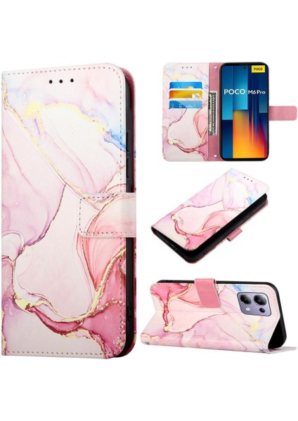 Xiaomi Redmi Için Not 13 Pro 4g Cüzdan Kickstand Pu Deri Mermer (Yurt Dışından)