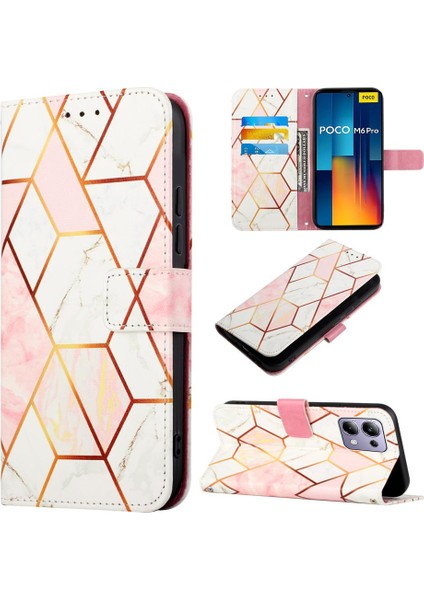 Xiaomi Redmi Için Not 13 Pro 4g Cüzdan Kickstand Pu Deri Mermer (Yurt Dışından)