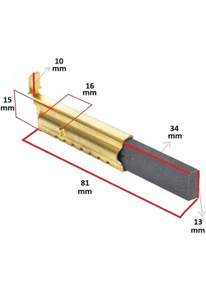 Samsung Ariston Çamaşır Makinesi Motor Kömürü Saclı ( 13.5X5X40 ) 2 Li - 551842222