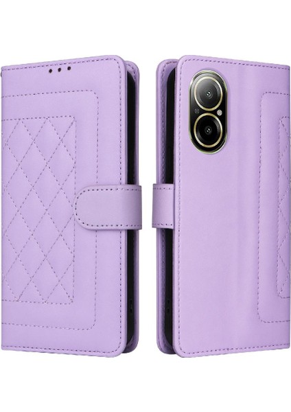 Realme C67 4g Darbeye Dayanıklı Basit Iş Cüzdan Deri Için Flip Case (Yurt Dışından)