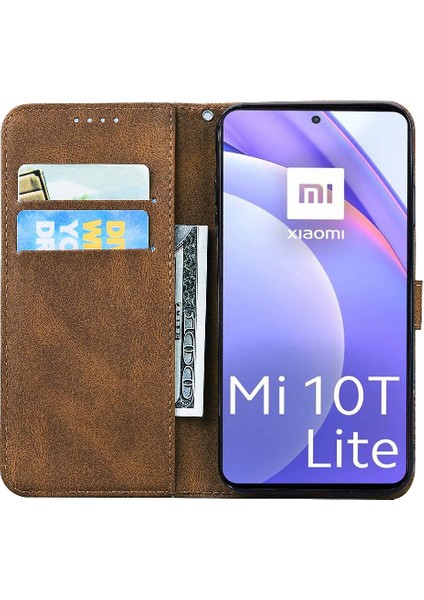 Xiaomi 10T Lite Için Kılıf Flip Telefon Kılıfı Deri Cüzdan Büyük Kelebek (Yurt Dışından)