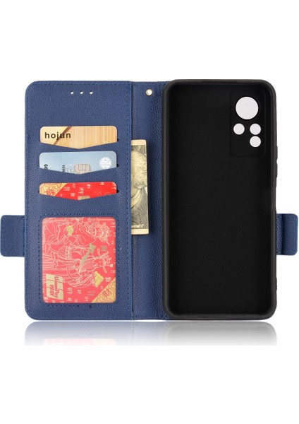 Infinix Not 12 Için Kılıf Cüzdan Pu Deri Manyetik Kart Yuvaları Tutucu Yan (Yurt Dışından)